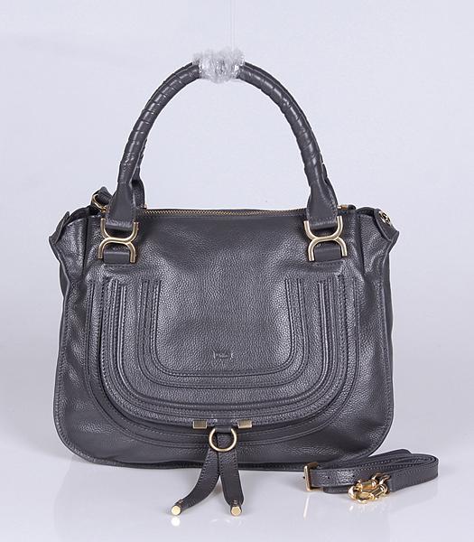 Chloe Latest Design Dark Grey Leather Tote Bag