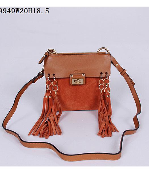 Chloe Latest Design Orange Suede Leather Ribbon Shoulder Bag