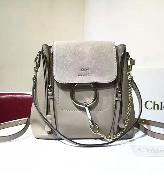 Chloe Latest Grey Suede Leather 23cm Small Backpack