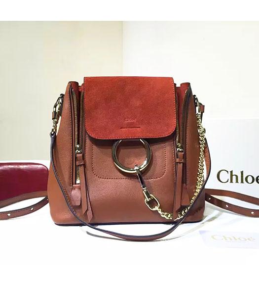 Chloe Latest Jujube Red Suede Leather 23cm Small Backpack