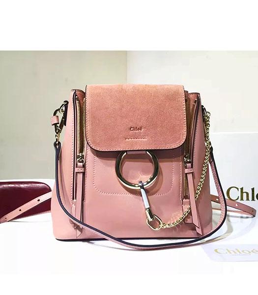 Chloe Latest Pink Suede Leather 23cm Small Backpack