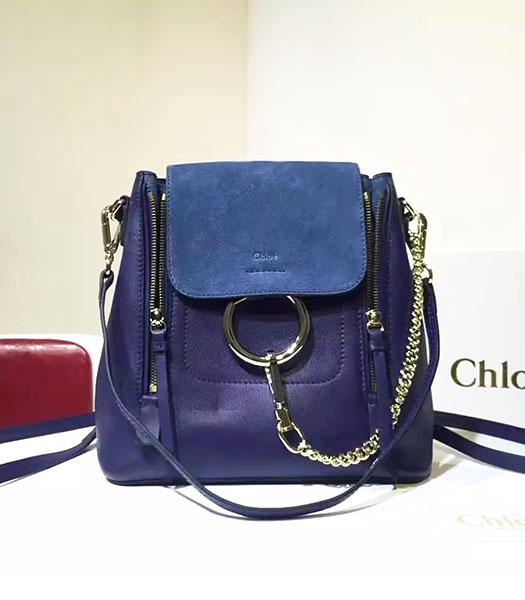 Chloe Latest Sapphire Blue Suede Leather 23cm Small Backpack