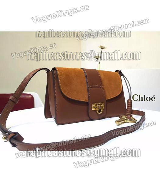 Chloe Lexa Brown Leather Keys Casusal Shoulder Bag-2