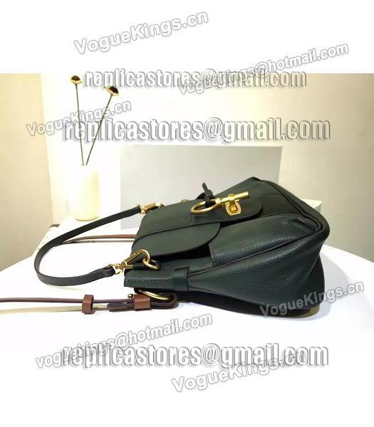 Chloe Lexa Dark Green Calfskin Leather Keys Casusal Backpack-3
