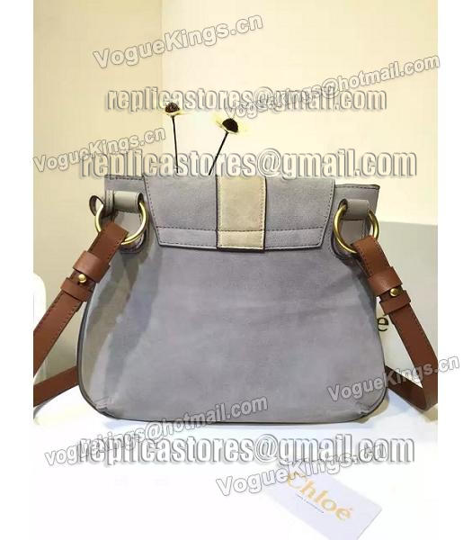 Chloe Lexa Grey Suede Leather Keys Casusal Backpack-2