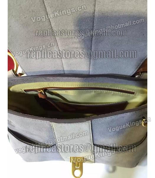 Chloe Lexa Grey Suede Leather Keys Casusal Backpack-5