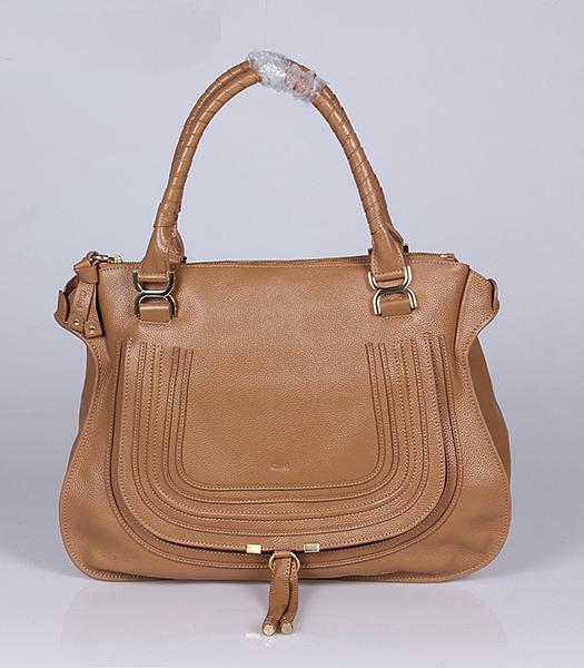 Chloe Marcie Apricot Leather Large Tote Bag