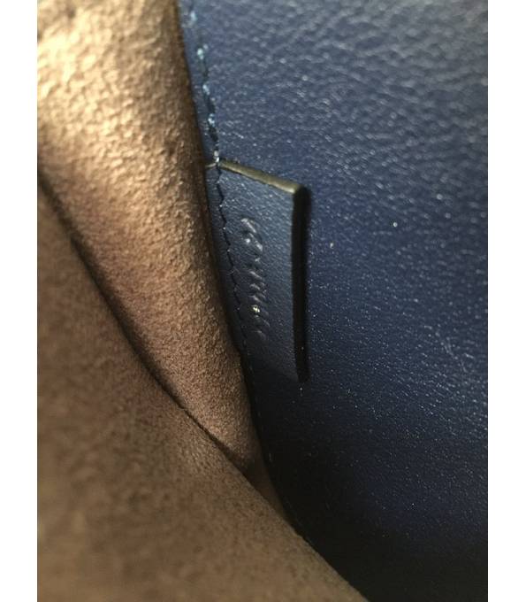 Chloe Marcie Blue Original Calfskin Leather Tassel 23cm Saddle Shoulder Bag-7