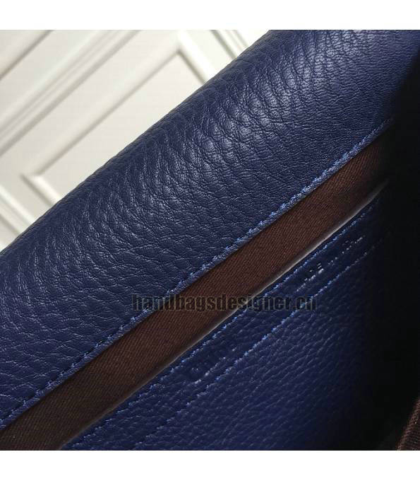 Chloe Marcie Dark Blue Original Litchi Veins Calfskin Leather Shoulder Bag-6