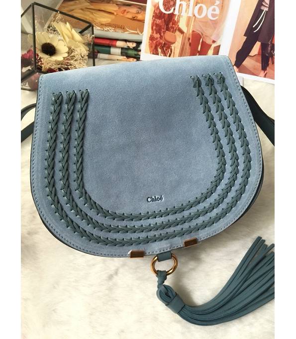 Chloe Marcie Light Blue Original Suede Leather Mini Shoulder Bag-1