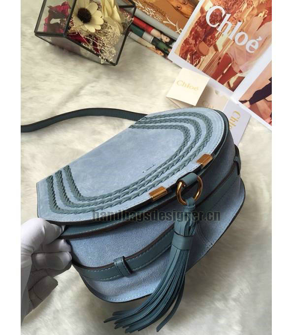 Chloe Marcie Light Blue Original Suede Leather Mini Shoulder Bag-2