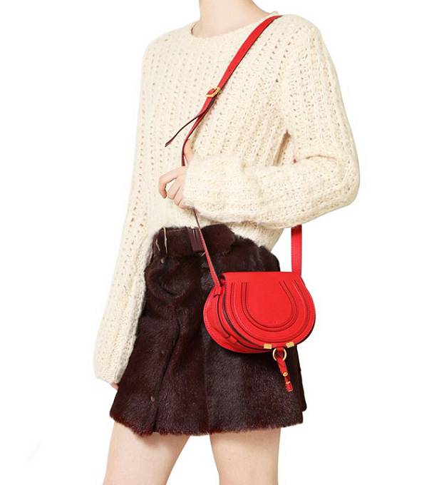 Chloe Marcie Red Original Calfskin Leather Mini Shoulder Bag