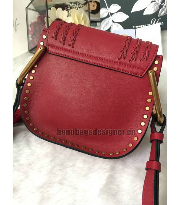 Chloe Marcie Red Original Calfskin Leather Tassel 19cm Saddle Shoulder Bag-4