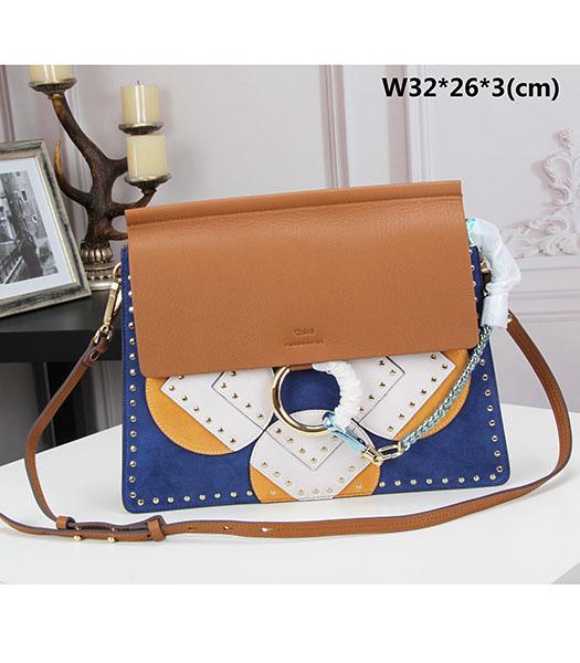 Chloe New Style Coffee Leather Rivets Decorative Shoulder Bag