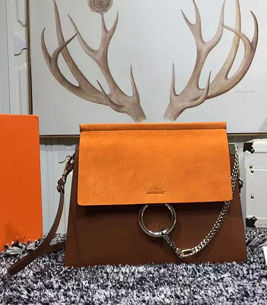 Chloe New Style Orange Leather Shoulder Bag Golden Hardware