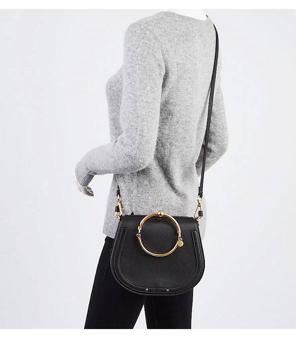 Chloe Nile Bracelet Black Original Calfskin Leather Shoulder Bag