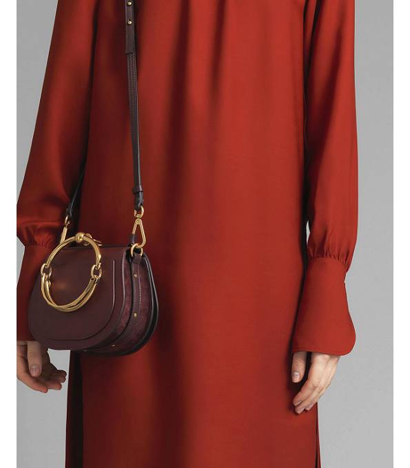 Chloe Nile Bracelet Wine Red Original Calfskin Leather Shoulder Bag