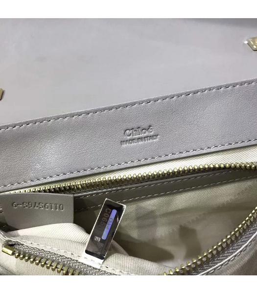 Chloe Original Calfskin Leather 24cm Shoulder Bag Grey-8
