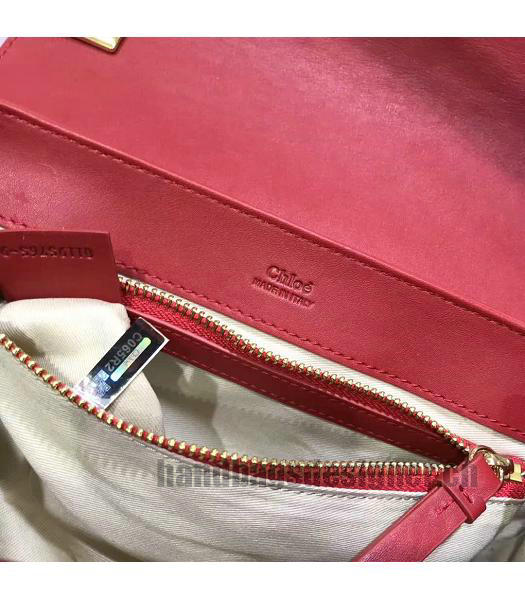 Chloe Original Calfskin Leather 24cm Shoulder Bag Red-7
