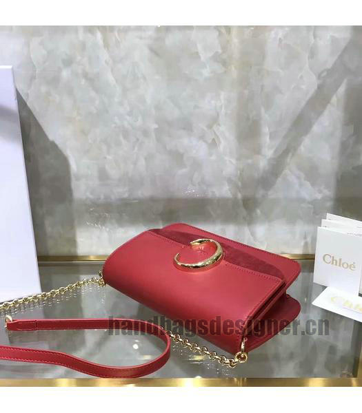 Chloe Original Calfskin Leather Shoulder Bag Red-2