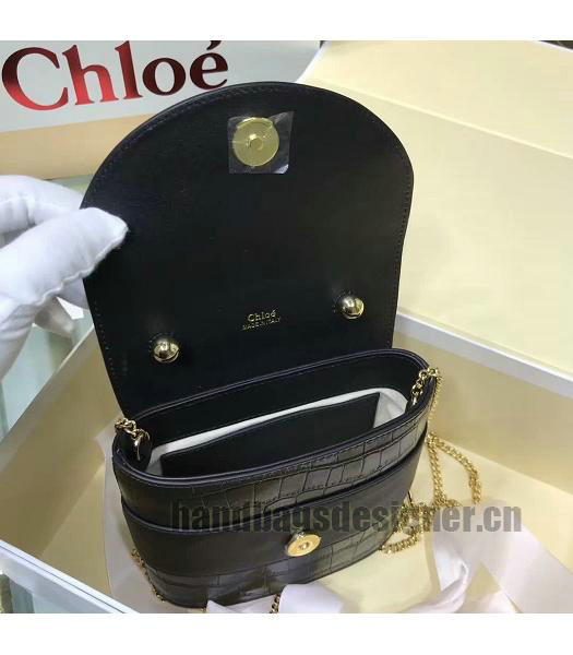 Chloe Original Leather Aby Lock Shoulder Bag Black-5