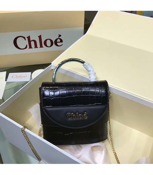 Chloe Original Leather Aby Lock Shoulder Bag Black