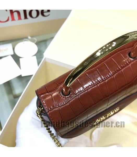 Chloe Original Leather Aby Lock Shoulder Bag Brown-1