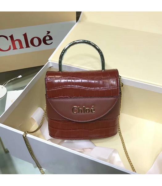 Chloe Original Leather Aby Lock Shoulder Bag Brown