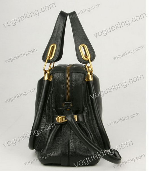 Chloe Paraty PM Handbag Black Calfskin Leather-2