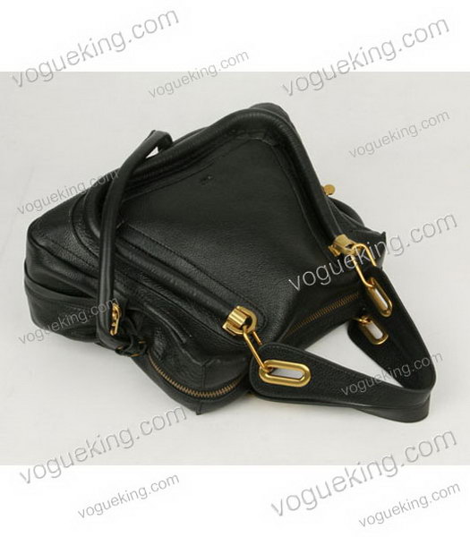 Chloe Paraty PM Handbag Black Calfskin Leather-4