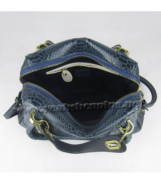 Chloe Paraty Snake Pattern PM Bag Dark Blue-6
