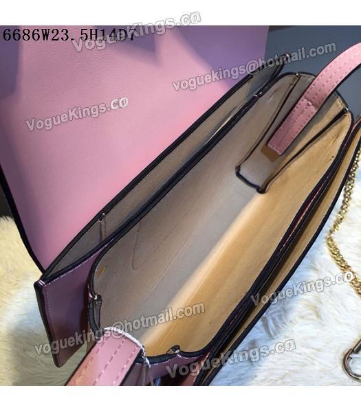 Chloe Pink Suede Leather Shoulder Bag Golden Chain-3