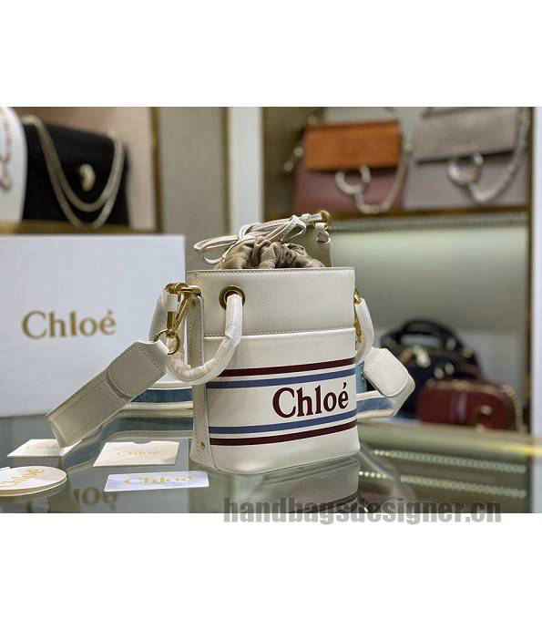 Chloe Roy White Original Smooth Calfskin Leather Mini Bucket Bag-2