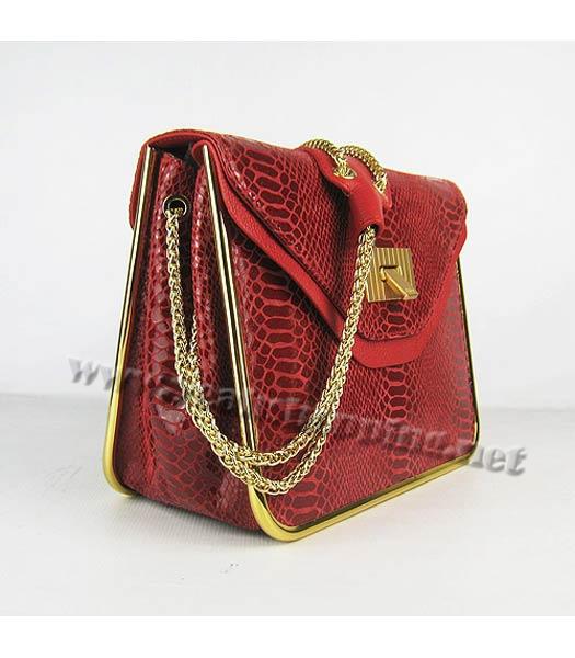 Chloe Sally Snake Pattern Handbag Red-1