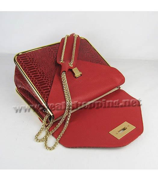 Chloe Sally Snake Pattern Handbag Red-4