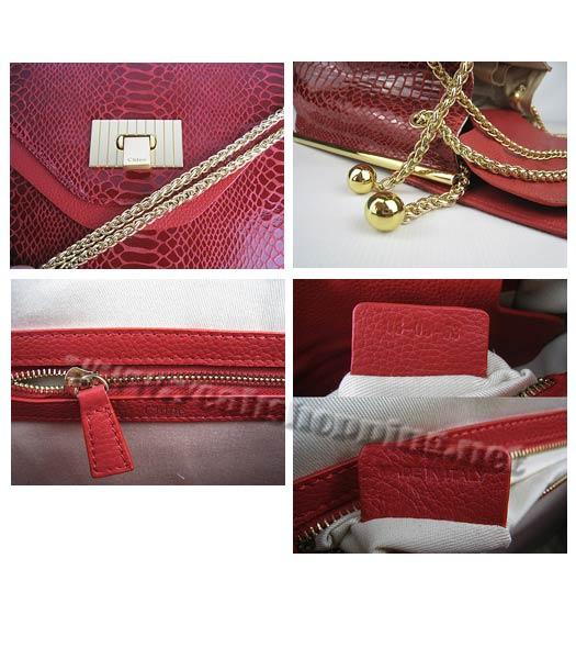 Chloe Sally Snake Pattern Handbag Red-6