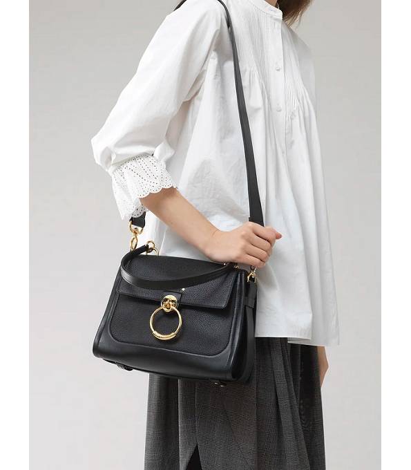 Chloe Tess Day Black Original Grained Calfskin Leather Small Shoulder Bag