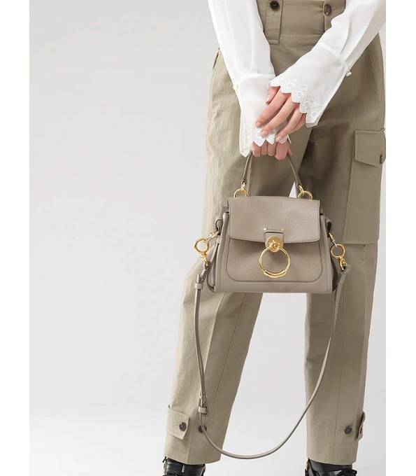 Chloe Tess Day Grey Original Grained Calfskin Leather Mini Shoulder Bag
