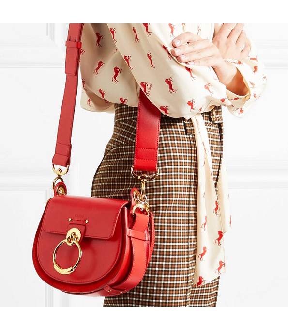 Chloe Tess Red Original Calfskin Leather Small Shoulder Bag