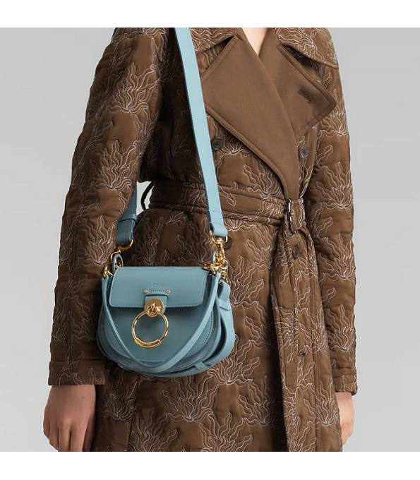 Chloe Tess Sky Blue Original Calfskin Leather Small Shoulder Bag