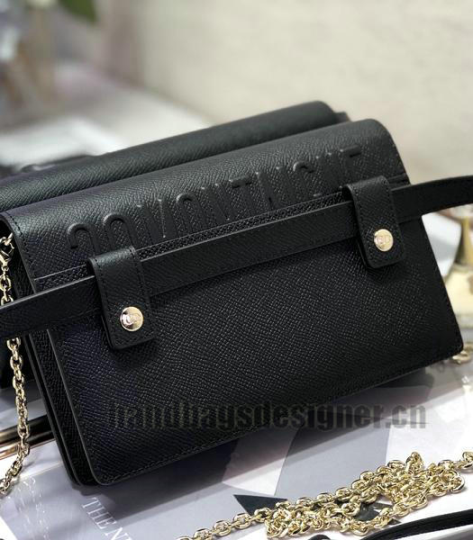 Christian Dior 30 Montaigne Black Original Calfskin Leather 2 In 1 Pouch Shoulder Belt Bag-5