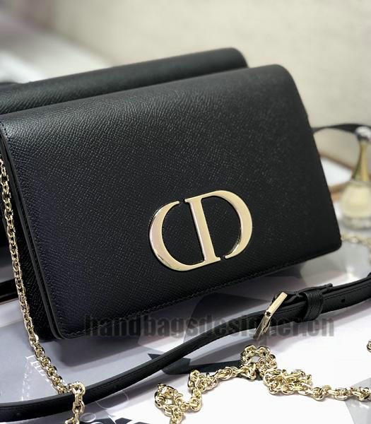 Christian Dior 30 Montaigne Black Original Calfskin Leather 2 In 1 Pouch Shoulder Belt Bag-7