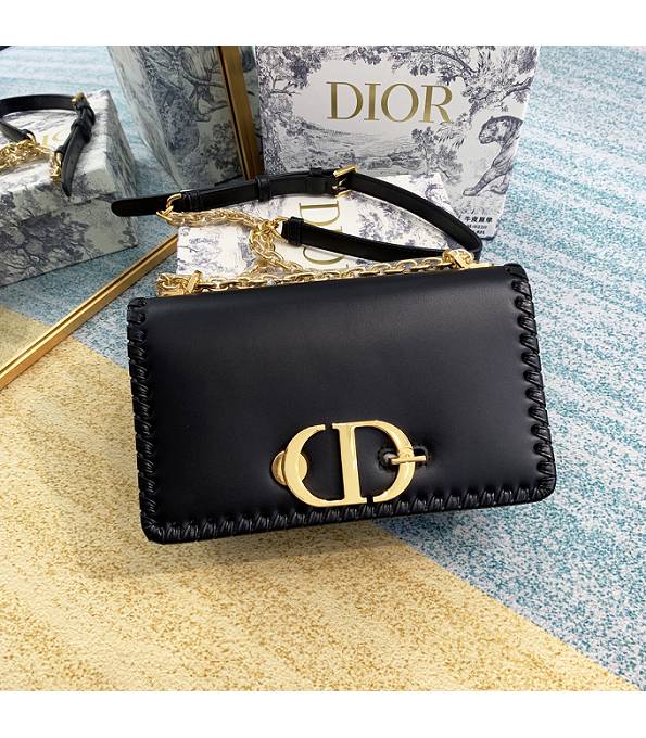Christian Dior 30 Montaigne Black Original Calfskin Leather Shoulder Bag