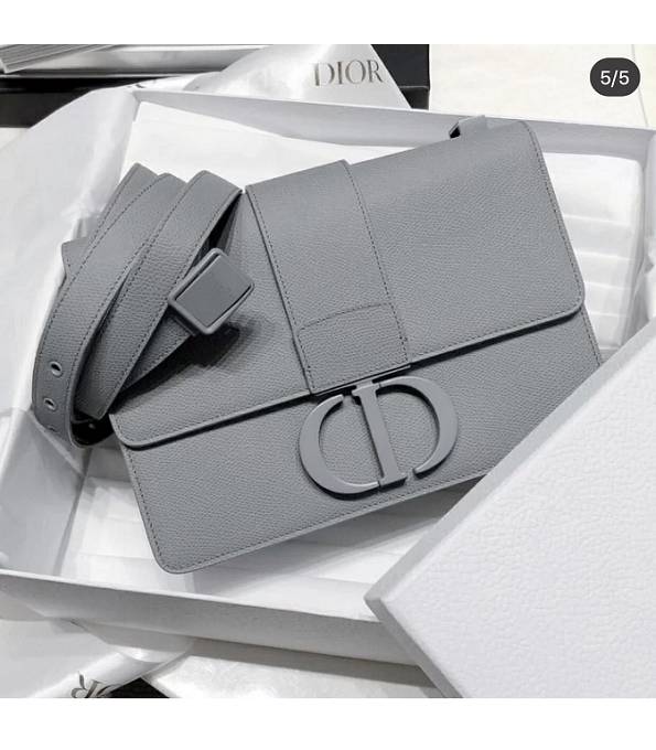 Christian Dior 30 Montaigne Original Calfskin Leather Flap Bag Grey