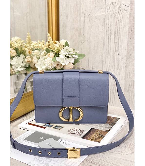 Christian Dior 30 Montaigne Original Palm Veins Calfskin Leather Flap Bag Sea Blue
