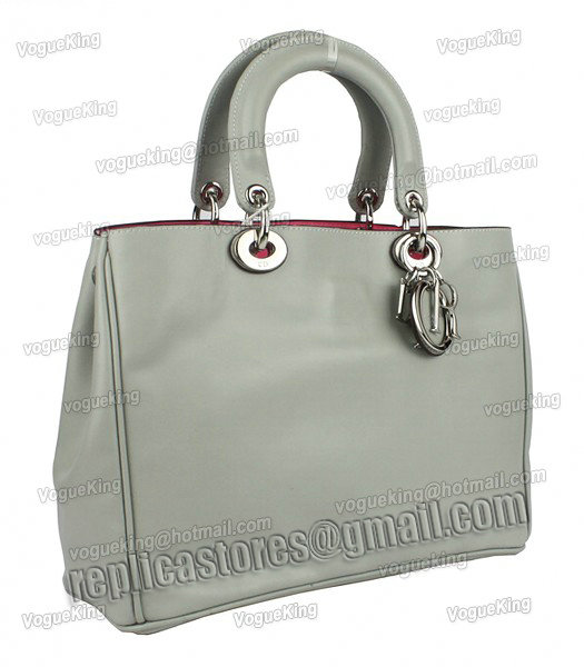 Christian Dior 33cm Diorissimo Bag In Grey Leather-1