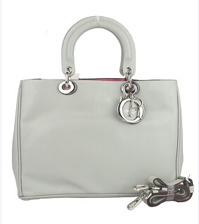 Christian Dior 33cm Diorissimo Bag In Grey Leather
