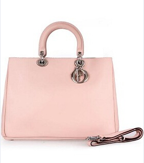 Christian Dior 33cm Diorissimo Bag Pink Original Leather Silver Metal