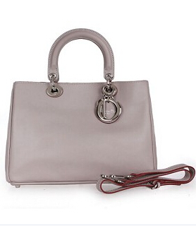 Christian Dior 39cm Diorissimo Bag Grey Original Leather Silver Metal