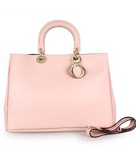 Christian Dior 39cm Diorissimo Bag Light Pink Original Leather Golden Metal
